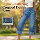 ⚡BEPERKTE VOORRAAD👖 ✨ Moderne cropped jeans omgevouwen zomen figuurflatterend maten S–3XL💙