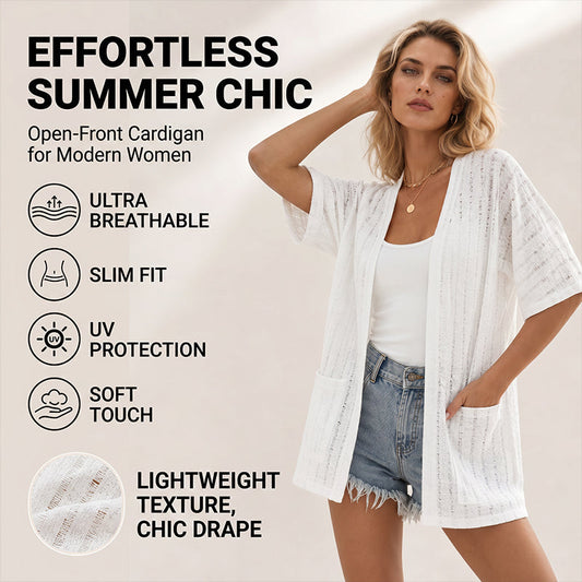 ⏰TIJDELIJKE AANBIEDING✨ Los gebreid cardigan luchtig figuurvriendelijk voor strand & kantoor