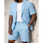 🏆TOP VERKOOP 🎩 Tijdelijk gratis verzending 🤵 Tweedelige blazer short set kreukbestendige mengstof✨ Korte mouw, geschikt voor werk en feesten