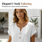 🔥 50% KORTING! 👚 V-Hals Dames Top– Relaxte pasvorm & stijlvolle knopen ✨