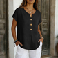🔥 50% KORTING! 👚 V-Hals Dames Top– Relaxte pasvorm & stijlvolle knopen ✨