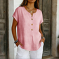 🔥 50% KORTING! 👚 V-Hals Dames Top– Relaxte pasvorm & stijlvolle knopen ✨