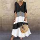 🔥 50% KORTING! 👗 Patchwork Maxi Jurk –Slank silhouet & elegante zomerlook 🌿