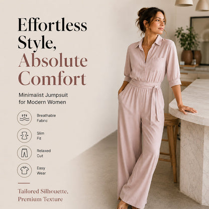 🔥 50% KORTING! 👗 Linnen Jumpsuit Dames – Ademend, kreukvrij & elegant comfort ✨