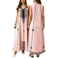 🔥 50% KORTING! 👗 Boho Maxi Jurk – Slank V-hals design & elegante print ✨XL-5XL