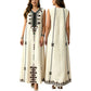 🔥 50% KORTING! 👗 Boho Maxi Jurk – Slank V-hals design & elegante print ✨XL-5XL