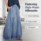 🥳 TOP TREND 👗 Denim Maxirok met Paneeldetails – Comfortabel & elegant vallend
