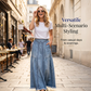 🥳 TOP TREND 👗 Denim Maxirok met Paneeldetails – Comfortabel & elegant vallend