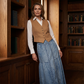 🥳 TOP TREND 👗 Denim Maxirok met Paneeldetails – Comfortabel & elegant vallend
