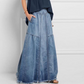 🥳 TOP TREND 👗 Denim Maxirok met Paneeldetails – Comfortabel & elegant vallend