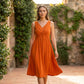 💖🥳2026 HOT SALE👗 Elegante Dames V-Hals Midi Jurk – Slankt Af & Ademend Comfort ✨