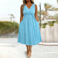 💖🥳2026 HOT SALE👗 Elegante Dames V-Hals Midi Jurk – Slankt Af & Ademend Comfort ✨