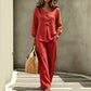 🏆 50K+ SOLD 🔥 Dames Casual Outfit – V-Hals, Wijde Broek & Vrije Beweging 💞
