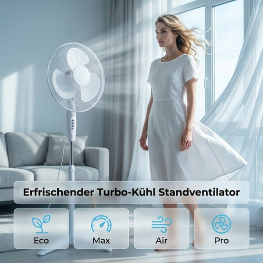 🔥50K+ VERKOCHT⏰HALVE PRIJS💨Turbo staanventilator 3 snelheden hoogteverstelbaar voor warme woonkamers