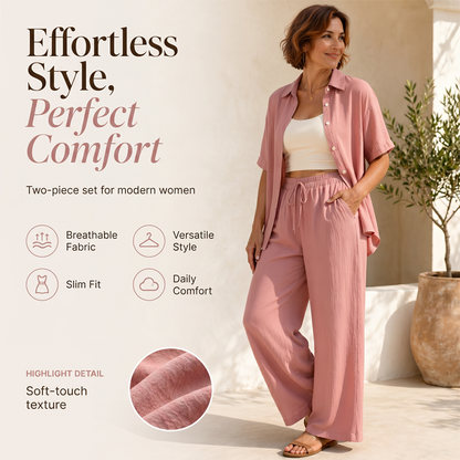 🔥 50% KORTING ⏰ Dames Wijde Pijp Jumpsuit – Luchtige Stof & Comfortabele Pasvorm ✨