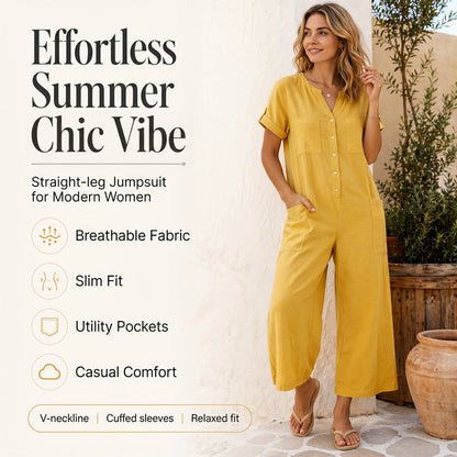 🔥 50% Korting ⏰ Dames Jumpsuit – Ademend & Comfortabel Zonder Strakke Pasvorm ✨