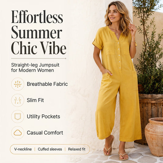 🔥 50% Korting ⏰ Dames Jumpsuit – Ademend & Comfortabel Zonder Strakke Pasvorm ✨