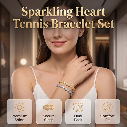 🏆 50K+ SOLD 💥 1+1 GRATIS💕 Hartvormige Armband Set – Elegante Glans voor Elke Look ✨