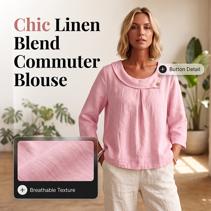 🔥 50% KORTING 💕 Linnenmix Blouse – Ademend & Elegant ✨