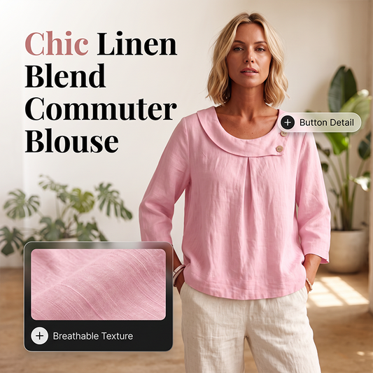 🔥 50% KORTING 💕 Linnenmix Blouse – Ademend & Elegant ✨