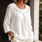 🔥 50% KORTING 💕 Linnenmix Blouse – Ademend & Elegant ✨