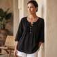 🔥 50% Korting | Katoen-Linnen Blouse met Elegante Plooien ✨S-5XL 👗