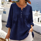 🔥 50% Korting | Katoen-Linnen Blouse met Elegante Plooien ✨S-5XL 👗