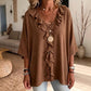 🔥50% KORTING ✨ V-Hals Blouse met Ruches – Elegant & Comfortabel