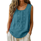🔥 50% Korting | Boho Geborduurde Linnen Top 🌸Ademend & Elegant 🤍