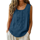 🔥 50% Korting | Boho Geborduurde Linnen Top 🌸Ademend & Elegant 🤍