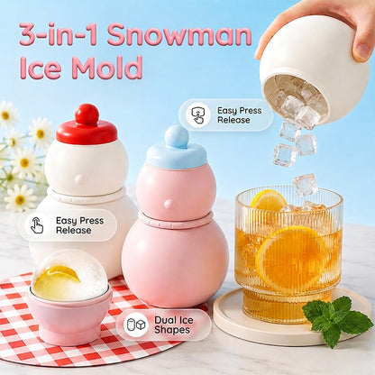 ✨ TOP DEAL | Sneeuwpop IJsblokjesmaker ☃️ Zacht Siliconen🧊 Voor IJsblokjes & IJsballen