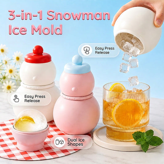 ✨ TOP DEAL | Sneeuwpop IJsblokjesmaker ☃️ Zacht Siliconen🧊 Voor IJsblokjes & IJsballen