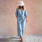 🌿 Top Trend ✨ Linnen Jumpsuit met Tailleband & Elegante Pasvorm