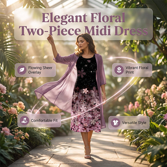 🔥 50% KORTING 🔥Bloemen 2-delige Jurkset 🌺Zacht & Elegant💃