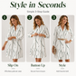 Women's Long Sleeve Printed Shirt Dress Casual Button Down Elegant Midi Dress