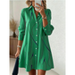 Women's Long Sleeve Printed Shirt Dress Casual Button Down Elegant Midi Dress