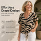 👚💥 50% KORTING! Stop met het dragen van vormeloze T‑shirts! Dit zebra‑V‑hals shirt met front‑knoopjes flatteert je figuur, verbergt je buikje en geeft je instant stijl – van werk tot terras.