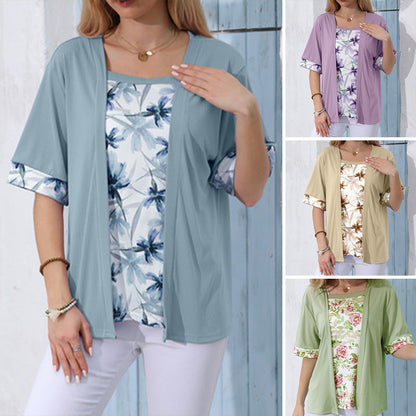 🔥 50% KORTING 🌸 Dames Bloemen Top Set – Slimme Laagjes Look & Comfortabele Pasvorm ✨