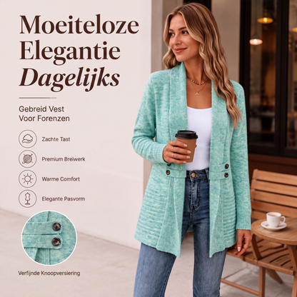 Casual gebreid blazer met dubbele knopen voor dames