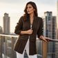 Casual gebreid blazer met dubbele knopen voor dames