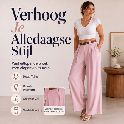 💎 Exclusieve Deal 👖 Dames Wijde Pijpen Pantalon – Hoge Taille & elegante flatterende pasvorm
