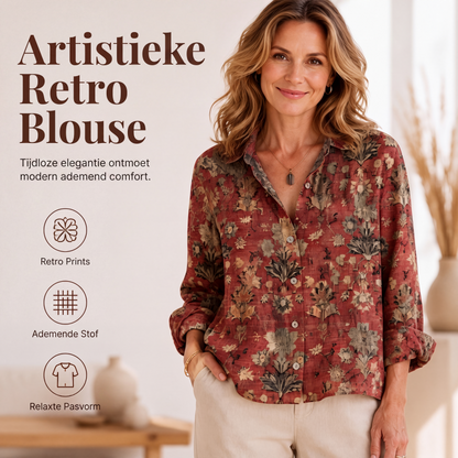 💎 Exclusieve Deal 👚 Dames Vintage Bedrukt Overhemd – Unieke stijl & comfortabele casual