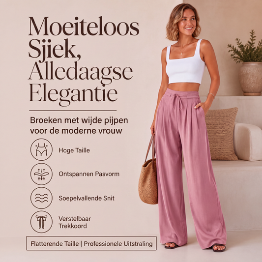 🌸 Nieuwe Collectie 👖 Dames Plissé Wijde Pijp Broek – Losvallende pasvorm, elegante plooien & ultiem comfort ✨