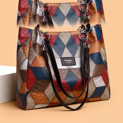 🛍️ Nieuw & Trendy 👜 Dames Patchwork Schoudertas – Uniek design, ruime opbergruimte & stijlvolle dagelijkse tas ✨