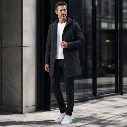 🔥 Tijdelijke Aanbieding 🧥 Heren Halflange Windjas met Capuchon – Windbestendig design, comfortabele pasvorm & stijlvolle outdoor look ✨