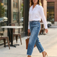 🔥 Nieuw & Trendy 👖 Dames Retro Cropped Jeans met Rechte Pijpen – Vintage uitstraling, flatterende pasvorm & comfortabele stijl ✨