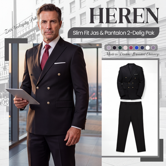 💎 Exclusieve Deal 👔 Heren 2-Delig Pak met Getailleerd Colbert & Broek – Elegante pasvorm, moderne uitstraling & comfortabele stijl ✨