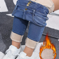 🔥 Vandaag Extra Voordelig 💃 Dames Warme Casual Modieuze Spijkerbroek ✨ Warm comfortabel, trendy denim‑stijl en perfect voor herfst en winte
