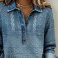⏰ Tijdelijke Aanbieding 💃 Dames Spijker Patchwork Revers Blouse met Lange Mouwen ✨ Uniek denimpatroon, elegante kraag & veelzijdige dagelijkse stijl