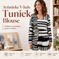 🌸 Nieuwe Collectie 👗 Dames Bedrukte V-Hals Lange Top ✨ losse pasvorm, zacht comfort & stijlvolle uitstraling